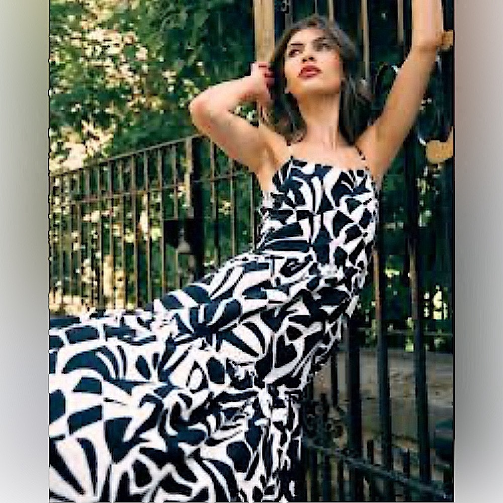 Christian Lacroix black and white tiered linen midi dress size medium - Picture 16 of 16